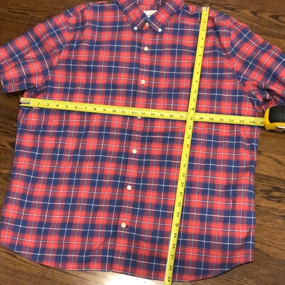GAP Red & Blue Plaid Short Sleeve Button Down Shirt Sz XL - Picture 5 of 5